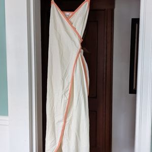 Linen maxi wrap dress